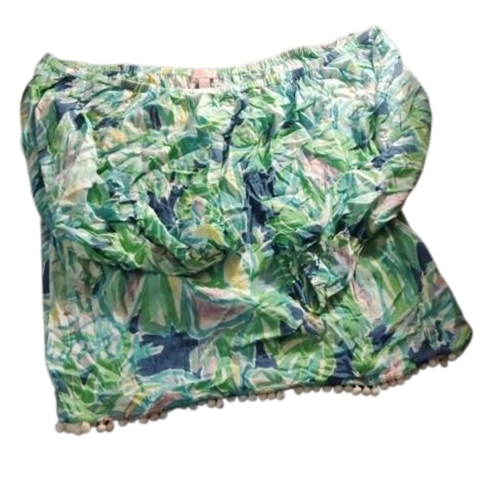 Lilly Pulitzer Green and Blue Leaf Print (330)Top(tag Size Lifted